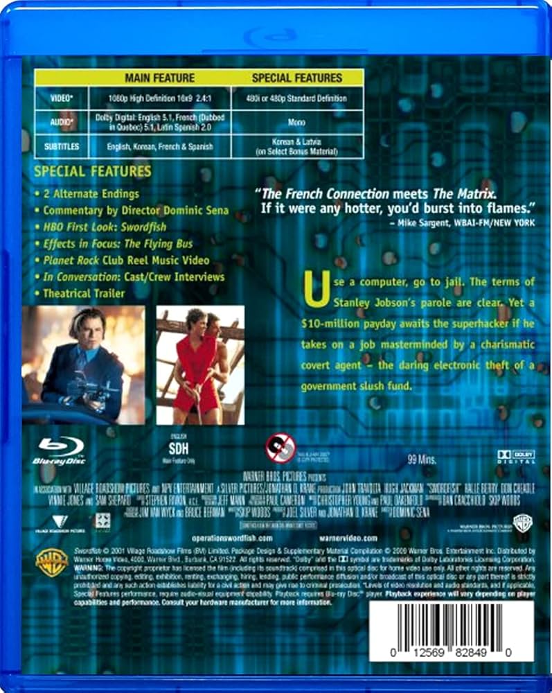 Swordfish [Blu-ray] [2001] [US Import]: Amazon.co.uk: DVD